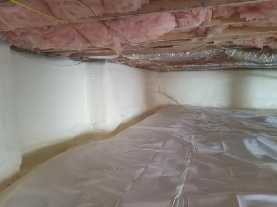 Crawl space encapsulation with closed-cell spray foam for Metal Roof Coating in York